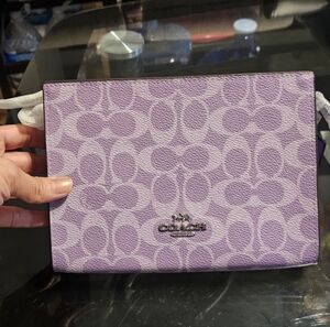Coach Slim Crossbody Bag In Signature Canvas Iris Purple